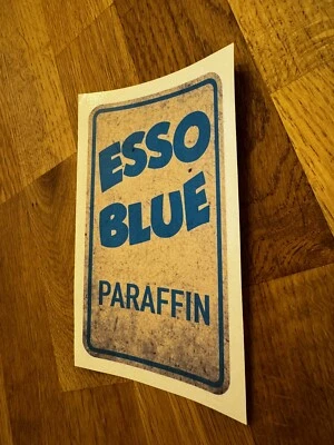 Esso Blue Paraffin Rustic Dirty Sticker Decal Valor Paraffin Pouring Can - Image 1 of 2