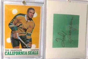 Ted Hampson North Stars cartolina vintage tagliata carta + autografo - Foto 1 di 1