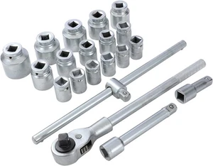 420338 Juego de enchufes de impacto 3/4" accionamiento hexagonal 21 piezas 21-50 mm trinquete métrico 24 dientes - Imagen 1 de 8