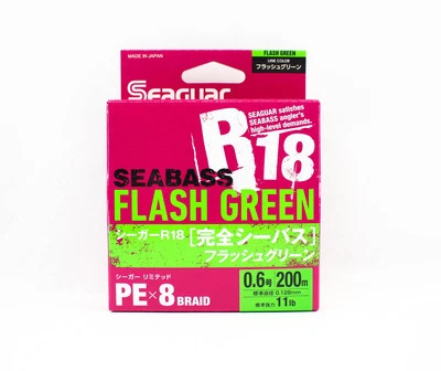 Lubina Seaguar P.E Line R18 200 m tamaño 0,6 11 lb verde flash (8184) Foto 1 de 4