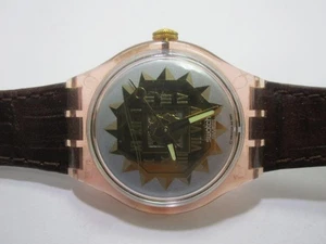 Swatch - Schöne Armbanduhr mit braunem Lederband (Automatic) GS7579 - Picture 1 of 2