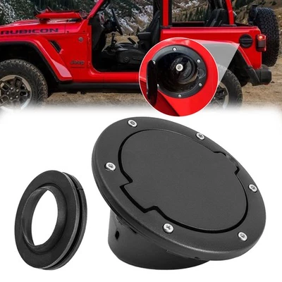 For Jeep Wrangler JK Unlimited 2007-2018 Car Fuel Filler Door Cover Gas Tank Cap Foto 1 de 4