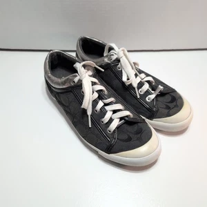 Coach New York Francesca klassische Damen-Schnürschuhe schwarz-weiß Canvas - Bild 1 von 9