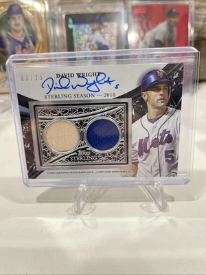 DAVID WRIGHT 2023 TOPPS STERLING Season AUTOGRAPH Patch Bat Relic 03/25 - Image 1 of 2