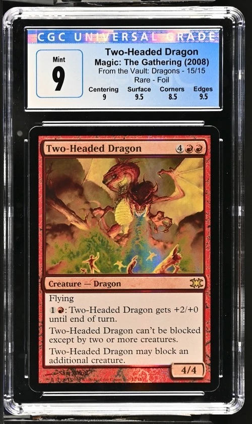 2008 Magic The Gathering From the Vault Dragons #15 Two Headed Dragon Foil CGC 9 - Image 1 of 2