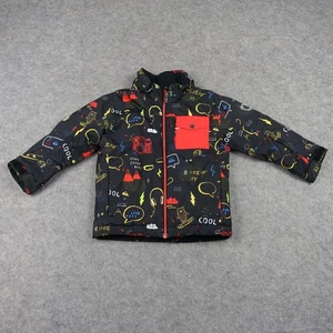 Quiksilver Jacket Boys 4 5 Black Toddler Graphic Print Hooded Winter Snow Coat - Picture 1 of 14