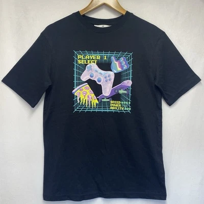 H&M Player 1 Select Crew-neck Short Sleeve Pullover T-Shirt Boys Sz 12-14 Black - Image 1 of 4