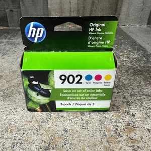 HP 902 Tri-Color 3-PACK Genuine OEM Ink Cartridge New Sealed  Exp Mar 2023 - Picture 1 of 6