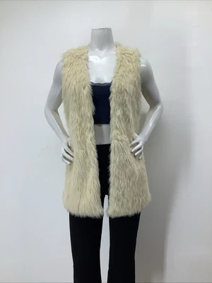 Jack  Ivory Faux Fur Vest Size XS, Preowned. - Image 1 of 3