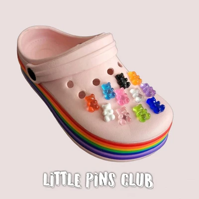 Dijes de oso de goma para zapatos de goma PVC zapatos de jardín dijes brillo caramelo encanto Foto 1 de 4