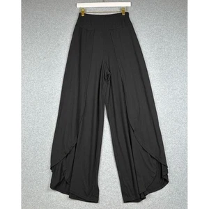 Wide Leg High Waist Hose Damen L schwarz Overlay Design Stretch Komfort Boho - Bild 1 von 8