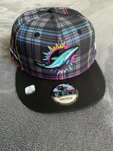 Miami Dolphins 9Fifty New Era Crucial Catch Snapback Plaid Hat New - Picture 1 of 9