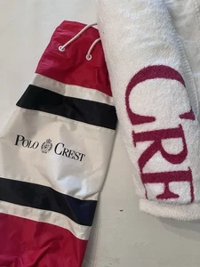 Vintage Polo Ralph Lauren Crest Strandtuch weiß 67 x 35 & Tasche - Bild 1 von 4