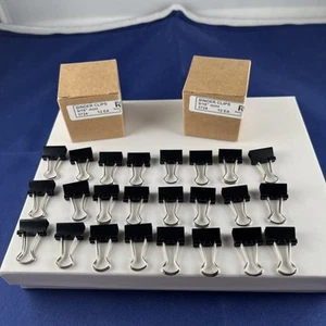 24 Pcs Mini Binder Clips, 9/16 inch Paper Clamp  1/4 Inch Capacity 2 Boxes 12 Ea - Picture 1 of 5