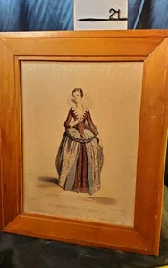 Vintage 16th Century Fashion Print - A Ladies Dress In The Era of Henry VIII - Bild 1 von 6