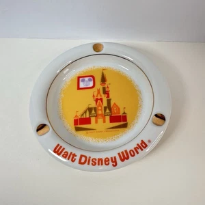Cenicero Castillo Disney World De Colección Porcelana Naranja Hecho en Japón - Imagen 1 de 6