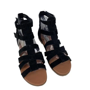 Sandalias Steve Madden Gali Gladiador Cuero Negro Punta Abierta Informales Mujer 8M - Imagen 1 de 14