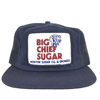 Винтажная бейсболка Big Chief с сахарной нашивкой и логотипом и сеткой сделано в США бейсболка с застежкой сзади для дальнобойщиков - Изображение 1 из 4