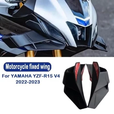 Carenagem spoiler asa aerodinâmica preta R15 2025 para Yamaha YZF-R15 V4 2022-2023 - Imagem 1 de 4