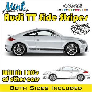 to fit AUDI TT Side Stripes QUATTRO S RS Decals Stickers Graphics FREE P&P 002 - Picture 1 of 4