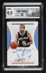 2014 Flawless Association 2015-16 Panini Update /25 Tony Parker HGA 8.5 Auto HOF