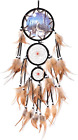 Large Dream Catchers with Oil Painting Wolf Handmade Native American Dreamcatche