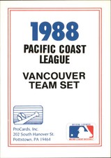 1988 Vancouver Canadians ProCards #NNO Title Card/Checklist