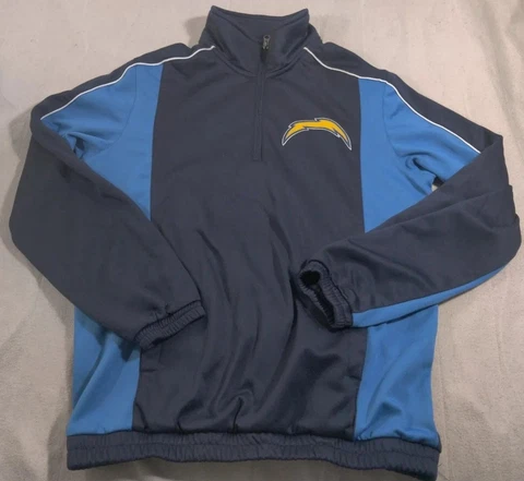 Vintage San Diego Chargers Mens Sweater Blue Medium Pullover NFL 1/4 Zip G-III Cover