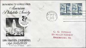 US FDC #1056 Fleetwood M-19 1959 CA Bunker Hill Monument Liberty Series - Picture 1 of 1