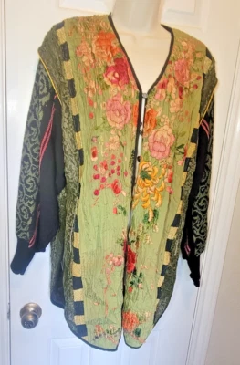 Vintage Kaneko Los Angeles Mixed Fabrics Cardigan Sz M-L? - Image 1 of 4