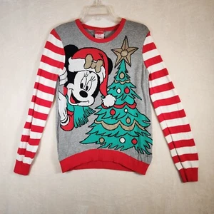 Minnie Mouse Christmas Sweater Light Up Star Tree Youth XL Fits Adult XS Disney - Picture 1 of 8