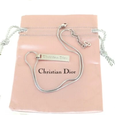 Collar Vintage Christian Dior CD Plata Auténtico Nunca Usado Etiqueta Logo. Foto 1 de 4