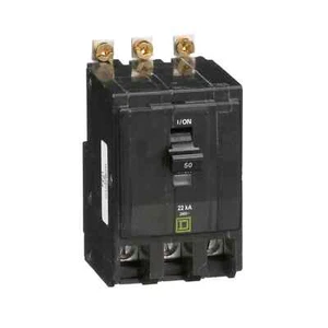 Square D QO350VH Miniature Circuit Breaker - 50 A, 3 Pole, 120/240 VAC - Picture 1 of 6