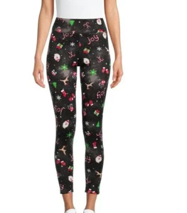 Urlaub Weihnachten Kunstfell gefütterte Leggings Damengröße Medium 8-10 NEU - Bild 1 von 3