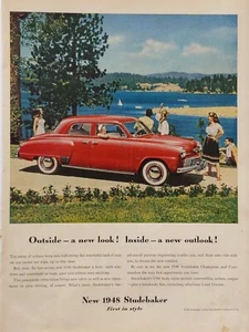 1948 vintage Studebaker print ad. Outside a new look inside a new outlook - Picture 1 of 1