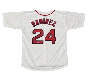 Manny Ramirez Signed Boston Red Sox Custom Jersey Beckett Witness BAS COA - Picture 1 of 3