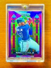 Ronald Acuna Jr. RARE STAINED GLASS REFRACTOR INVESTMENT CARD PRIZM SSP MVP MINT