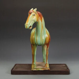 12.4" Rare China Porcelain the tang dynasty Tang Tricolor War horse - Picture 1 of 10