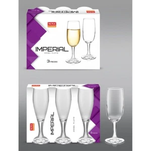 6(3X2) PCS IMPERIAL 200ML FLUTE CHAMPAGNE WINE JUICE GLASS-SH053 - Picture 1 of 5