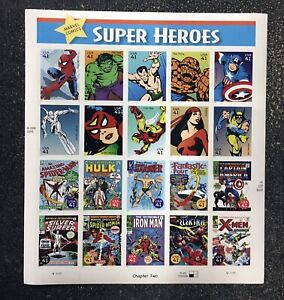 2007USA #4159a-t 41c Super Heroes - Sheet of 20 Stamps  Mint  