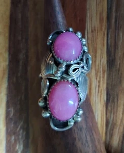 Vintage Native American Lavender Gemstone Sterling Silver Ring - Sz 6.75 - Picture 1 of 9