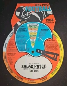 1984 Salad Patch Official NFL Pro Football Rotating Schedule & Game Rules - Picture 1 of 2
