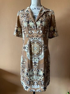 REBECCA TAYLOR Beige Blumen Kurzarm Kleid Größe 0 - Bild 1 von 5