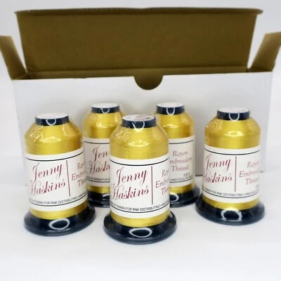 Jenny Haskins 1100-yard Spool Embroidery Rayon Thread Lot of 5 Band of Gold 191 - Image 1 of 2