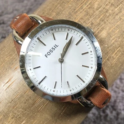 Relógio Fossil Georgia Feminino BQ3029 Vestido de Couro Pulseira Quartzo Analógico 32mm 7" - Imagem 1 de 4