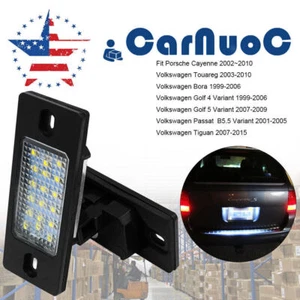 2Pcs Auto Rear LED License Plate Lights Lamps For Porsche Cayenne & Volkswagen - Picture 1 of 11