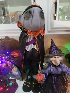 Halloween Cute Vampire Fabric Figure Tall 24" Tabletop Decoration - Picture 1 of 9