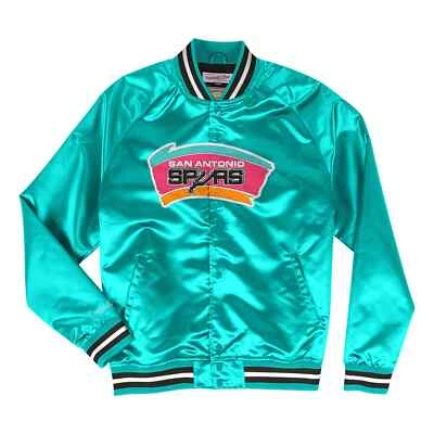 Mens Mitchell & Ness NBA LIGHTWEIGHT SATIN JACKET SPURS - Image 1 of 2