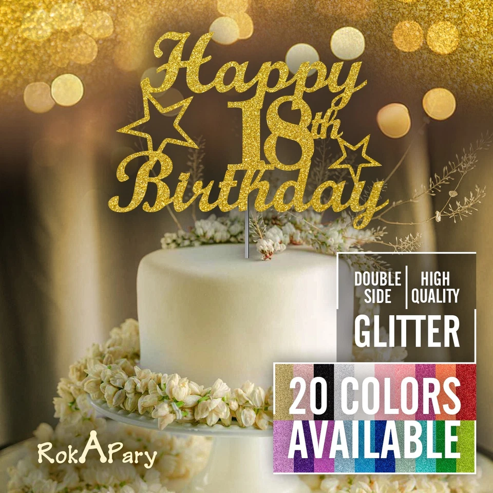 Decorações de aniversário de 18 anos (20 CORES glitter duplo lado) - Imagem 1 de 4