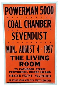 POWERMAN 5000 COAL CHAMBER SEVEN DUST Block Print Concert Poster Prov. R.I. - Picture 1 of 8
